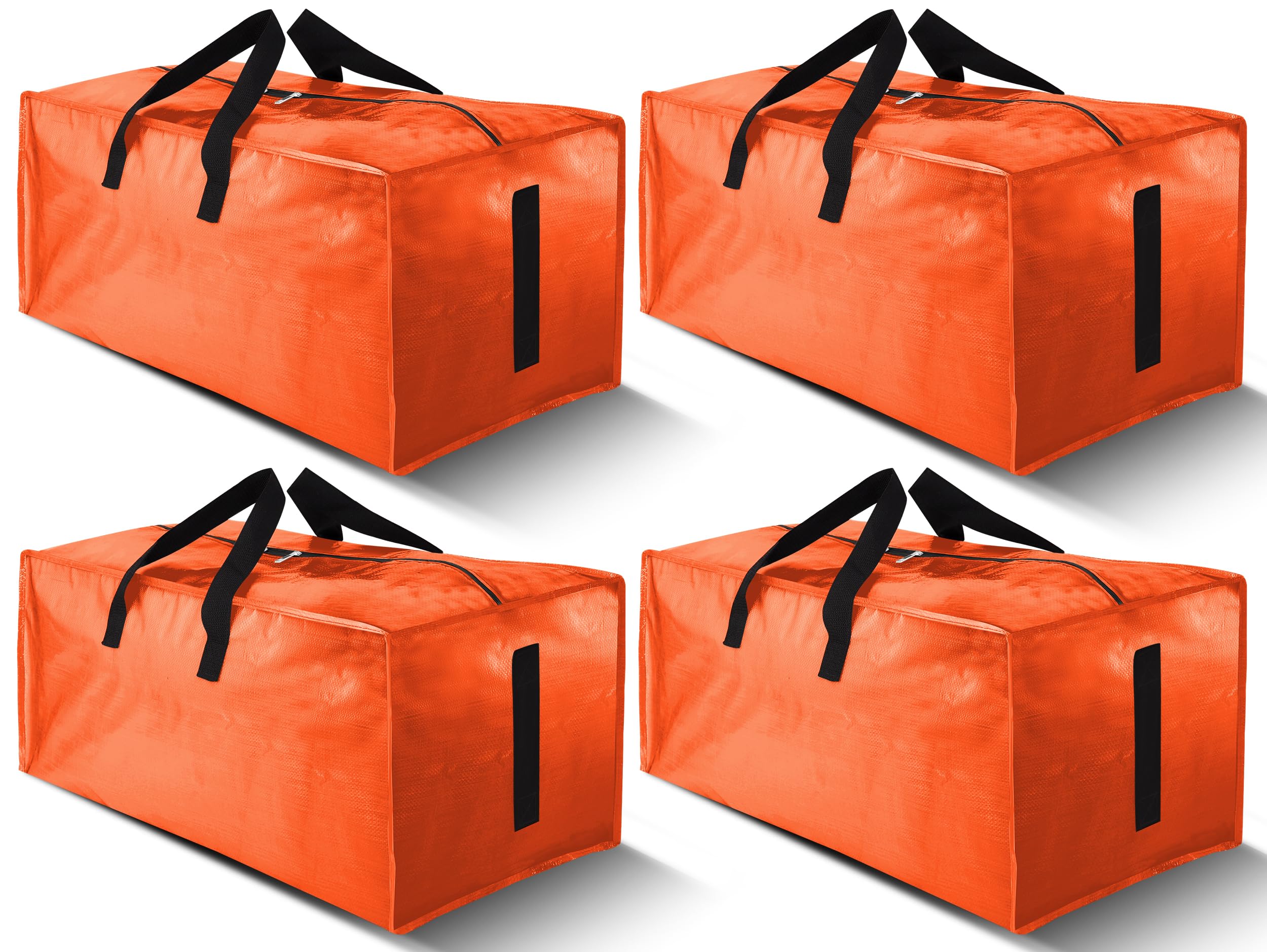 Homesure large moving bag in orange demonstrates fold-flat design for easy storage