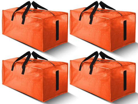 Homesure large moving bag in orange demonstrates fold-flat design for easy storage