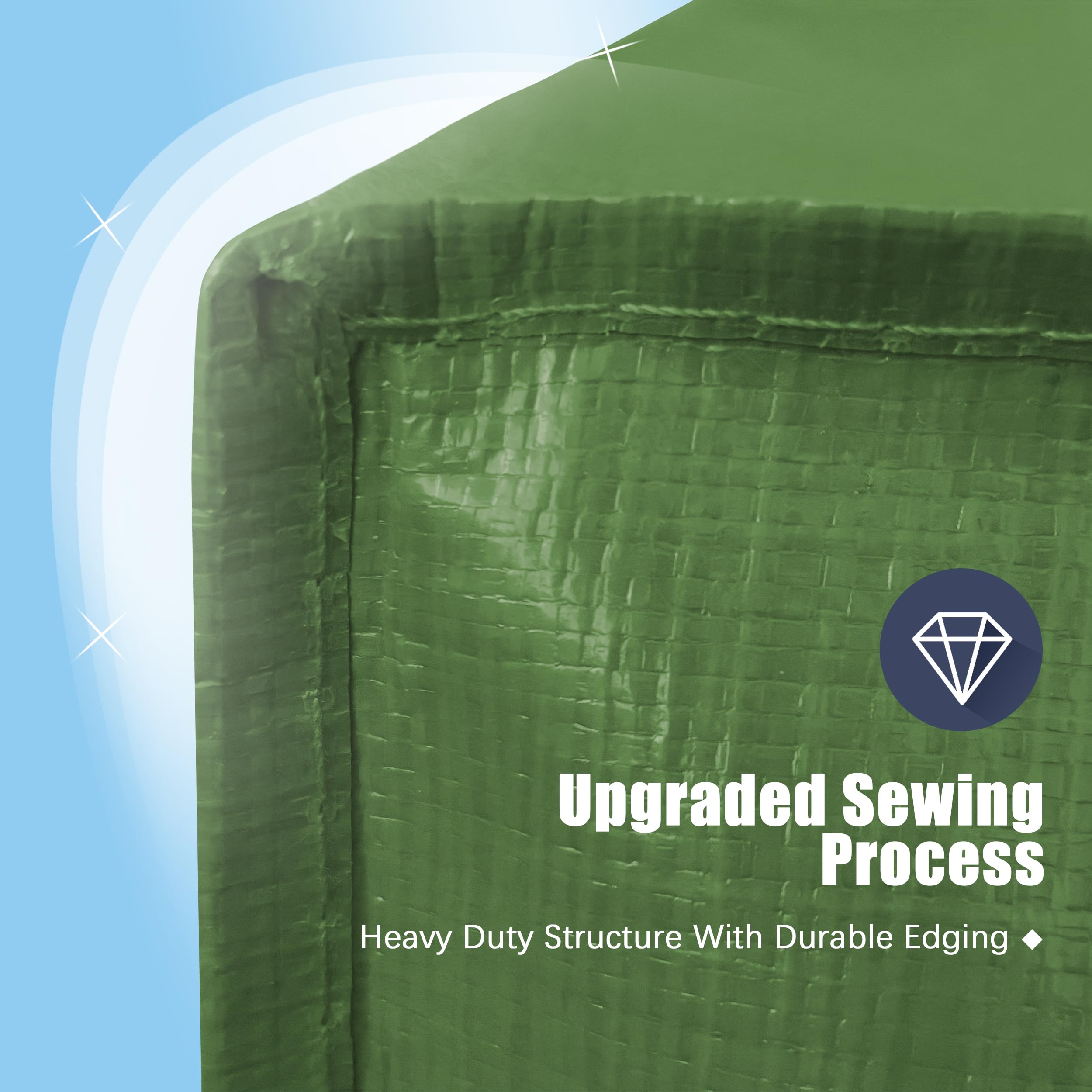 HOMESURE olive green bags fold-flat design demonstrates compact storage after use.