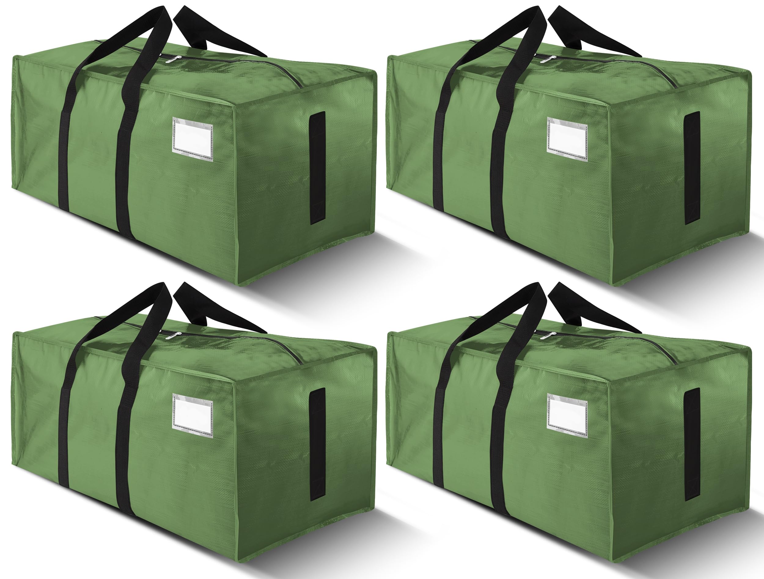 HOMESURE olive green large moving bag, closed securely for easy transport and storage up to 65 lbs.