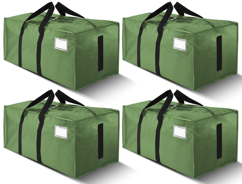 HOMESURE olive green large moving bag, closed securely for easy transport and storage up to 65 lbs.