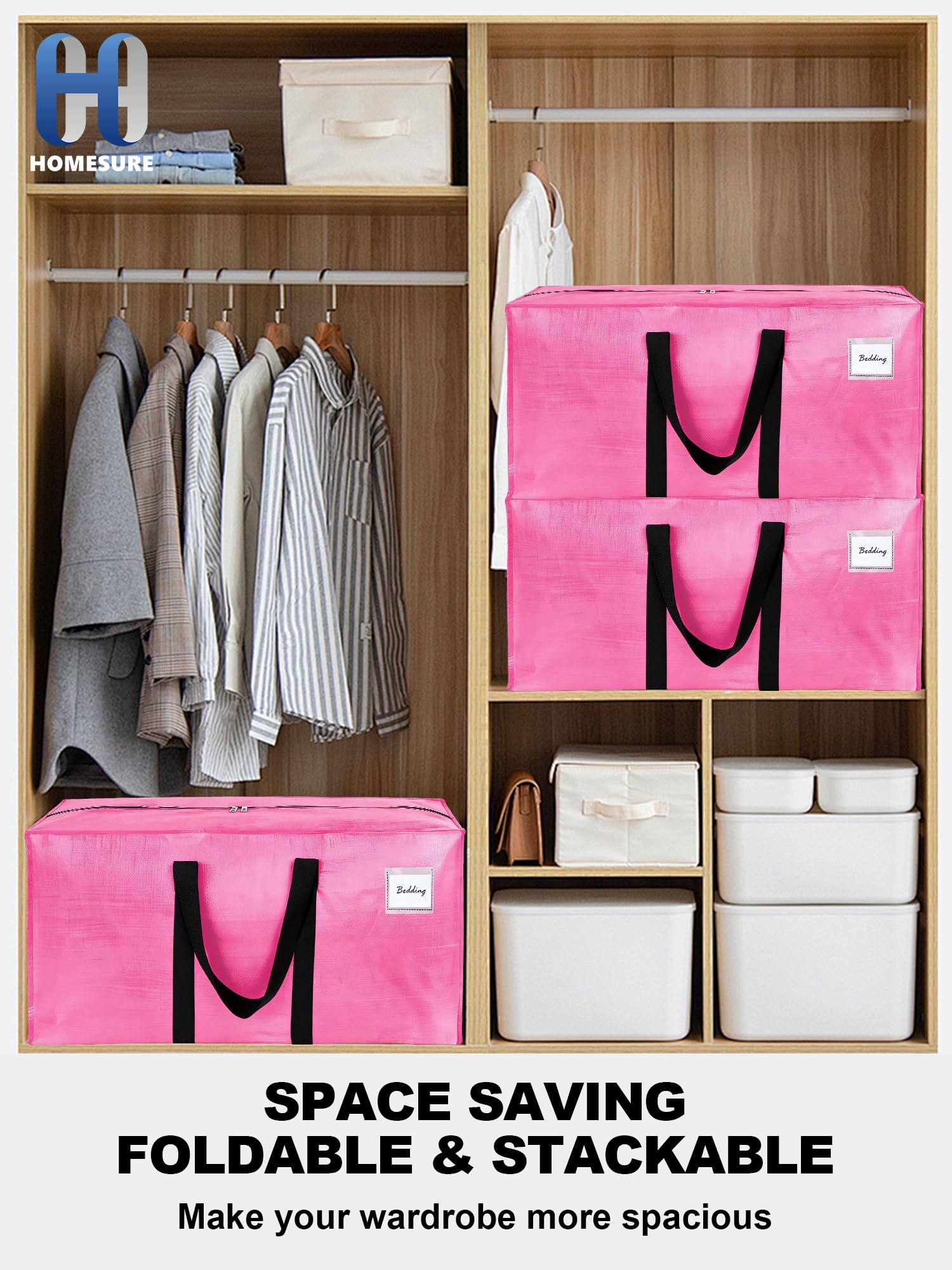 HOMESURE pink fold-flat design saves space between moves.