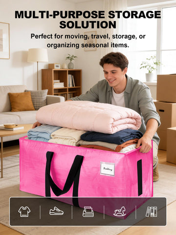 HOMESURE pink bags include sturdy carrying handles for easy lifting.