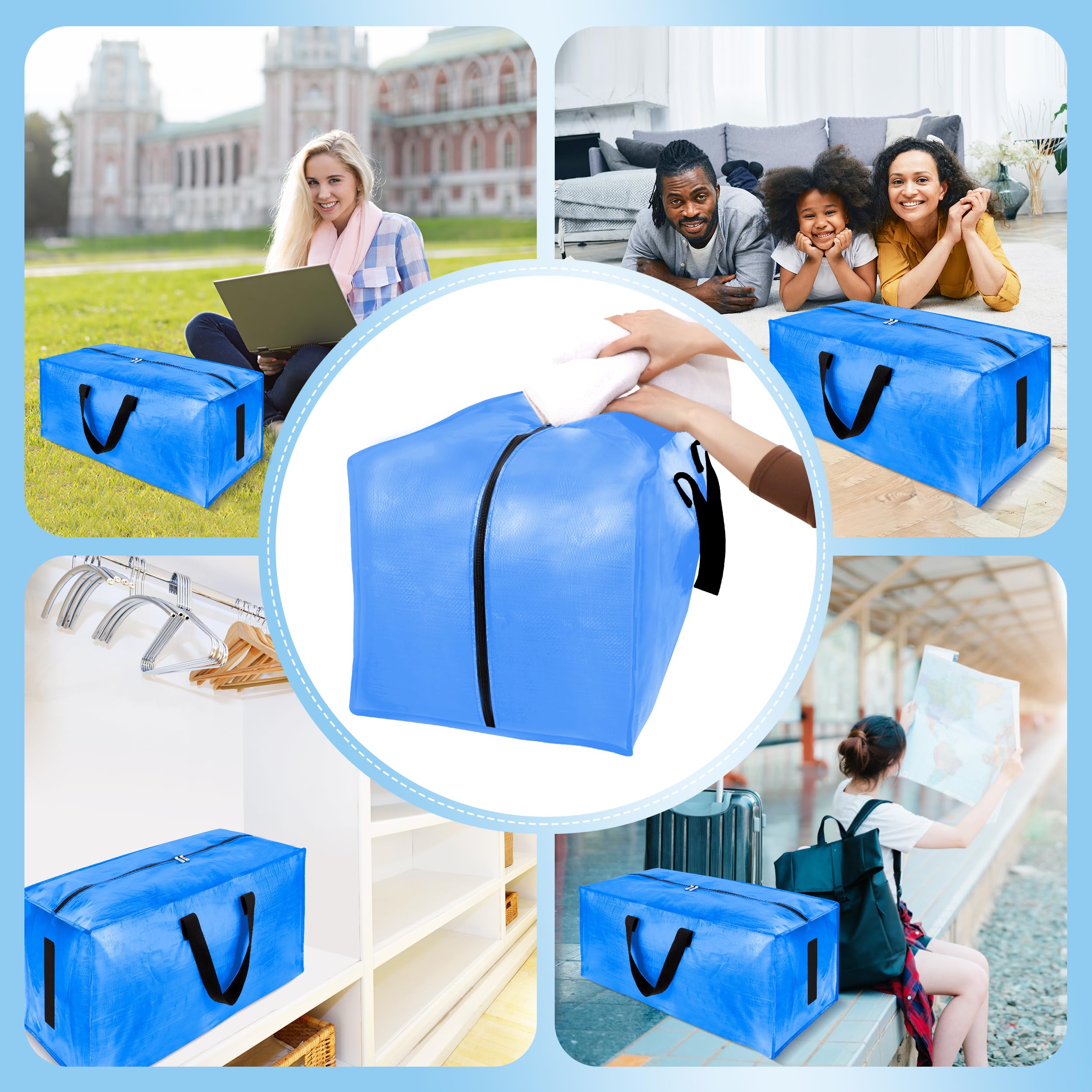 Homesure sky-blue bags add color and practicality for dorm organization