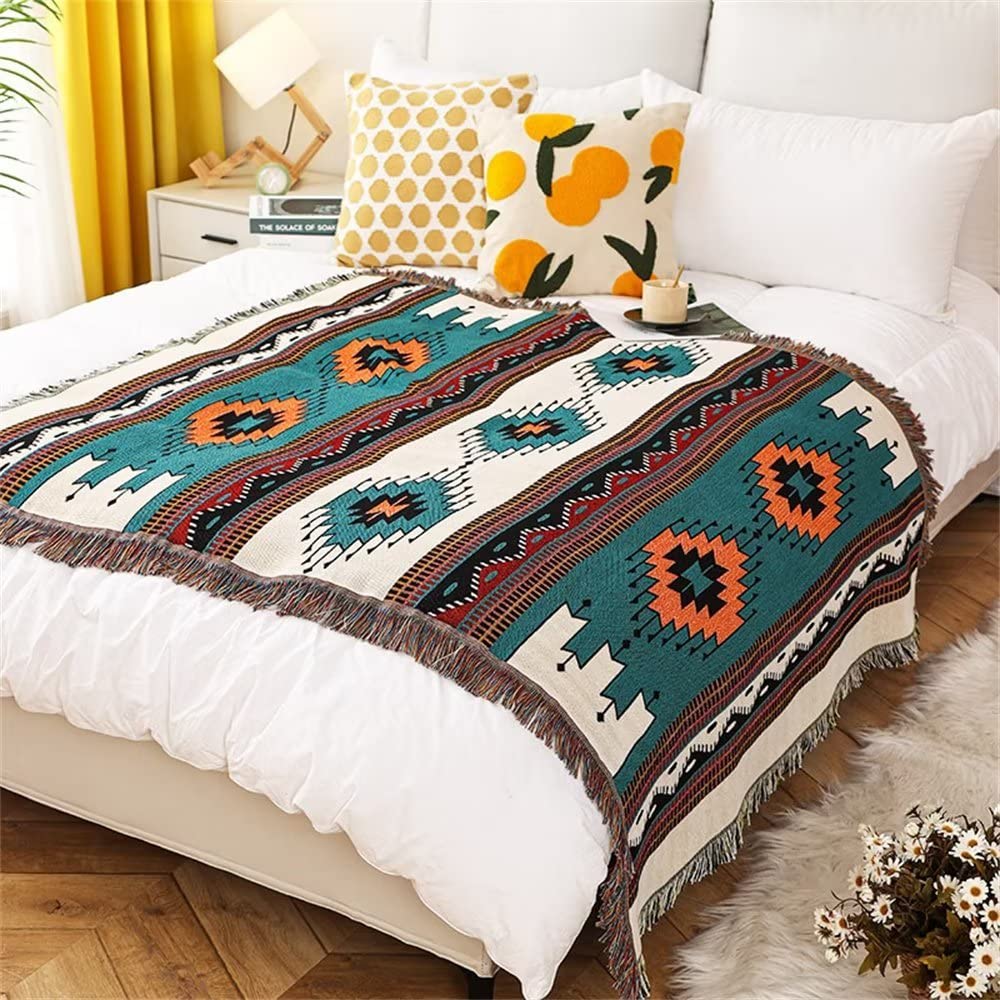 Homesy aztec tassels blanket texture for added visual interest.
