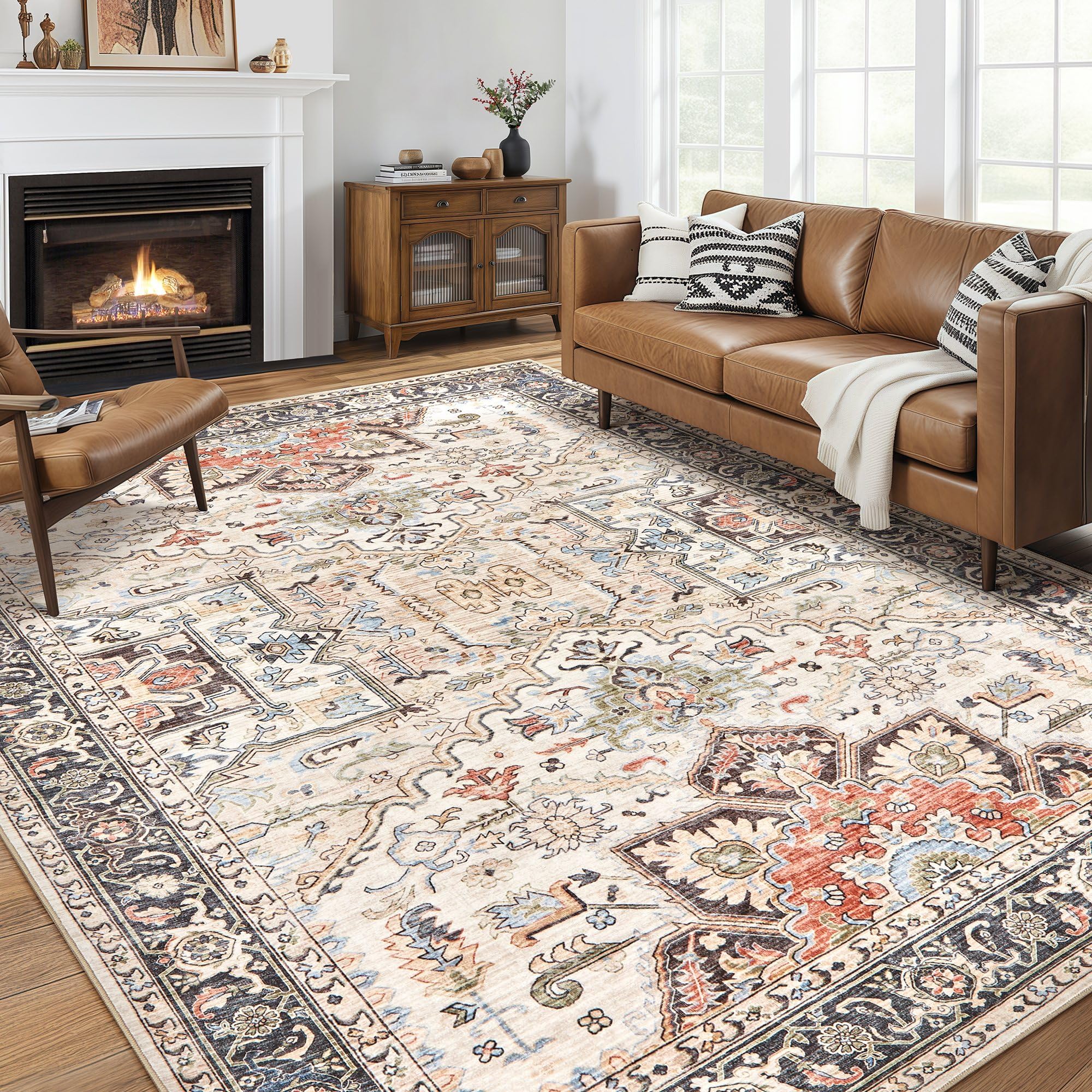 homewill 9x12 area rug in living room showing versatile size and style for seating areas