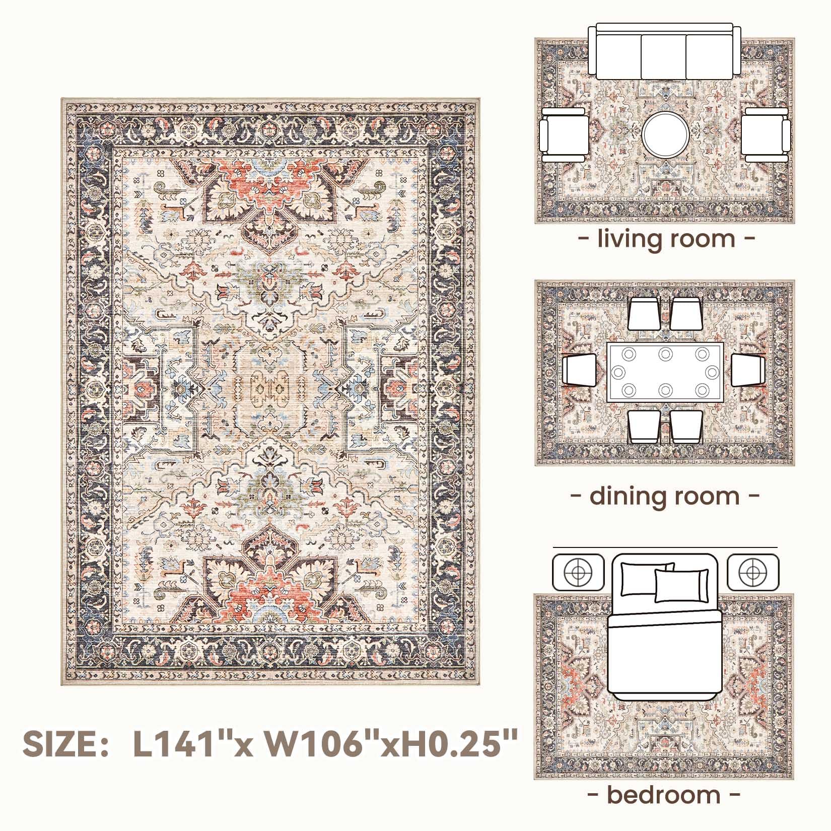 homewill easy care rug resists staining and wipes clean