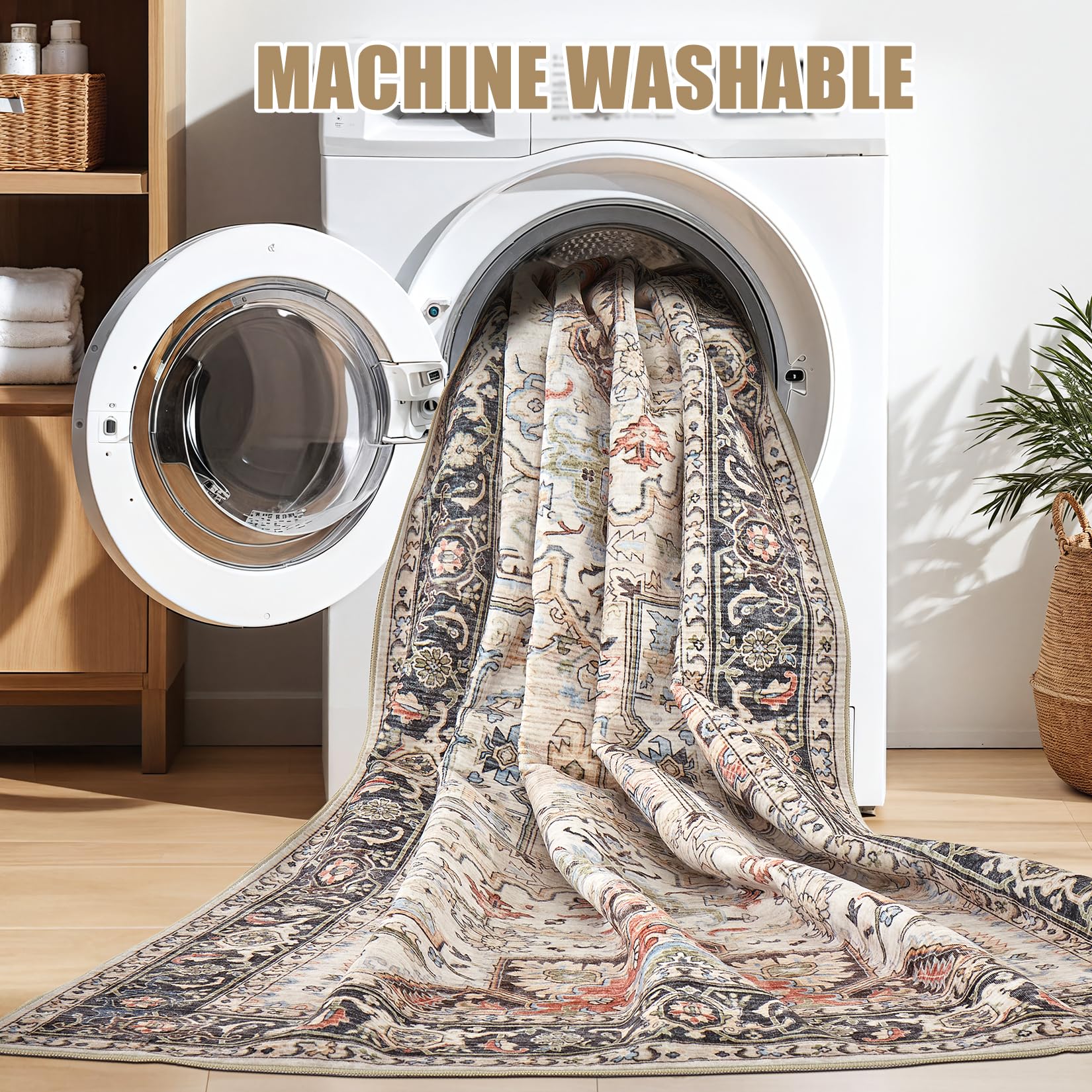 homewill non-slip back keeps the rug in place on various floors