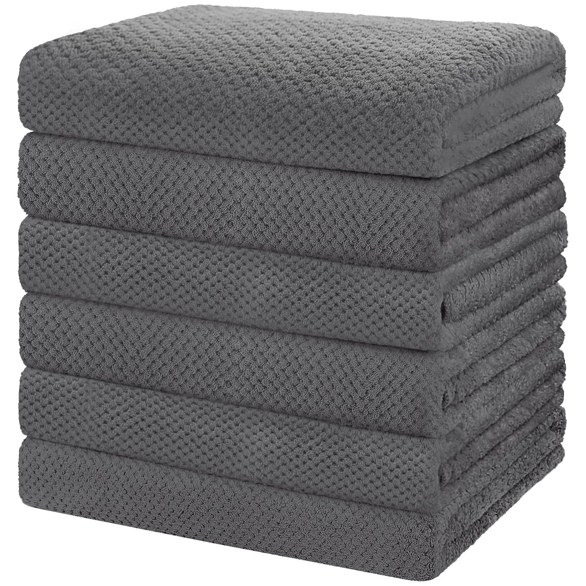 HOMEXCEL 6-pack bath towels with ultra-soft microfiber for cozy skin