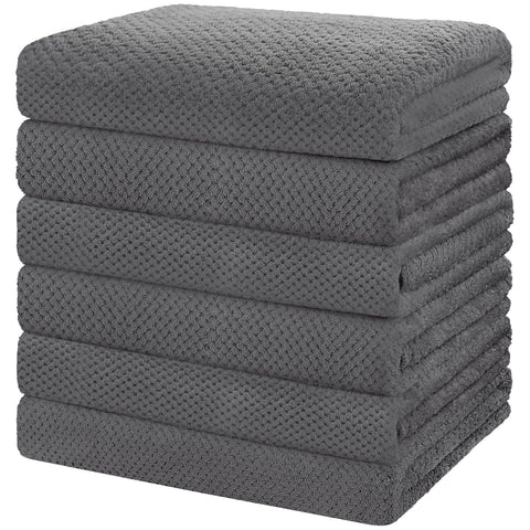 HOMEXCEL 6-pack bath towels with ultra-soft microfiber for cozy skin