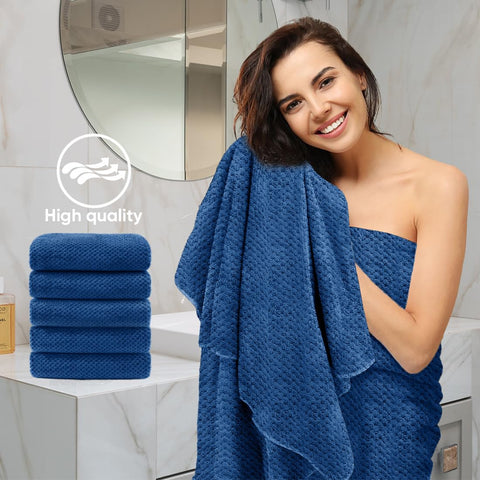HOMEXCEL bath towel 24x48 blue ideal for full-body wrap.