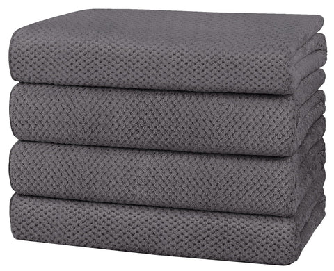 HOMEXCEL bath towels folded to show large 30x60 size for full body drying.