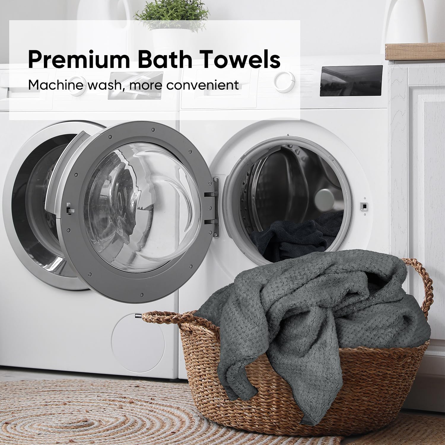 HOMEXCEL easy-care wash-and-dry towels for busy homes