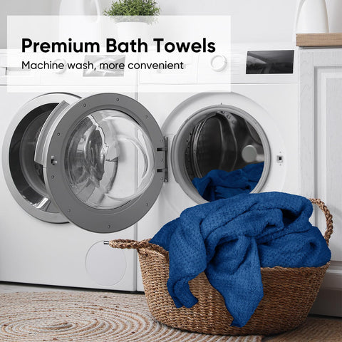 HOMEXCEL gym and beach blue towels absorbent and fast-drying.