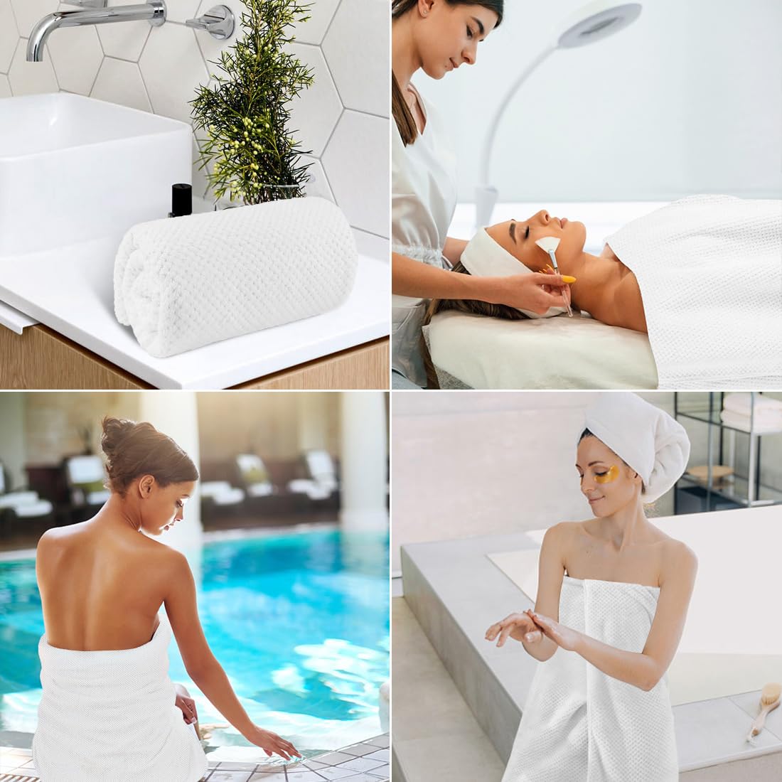 HOMEXCEL large towels provide comfortable drying after workouts and showers.