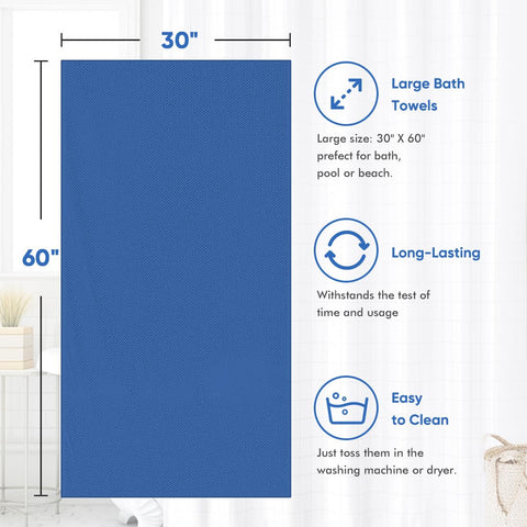 HOMEXCEL soft blue towel shown for a cozy home spa moment.