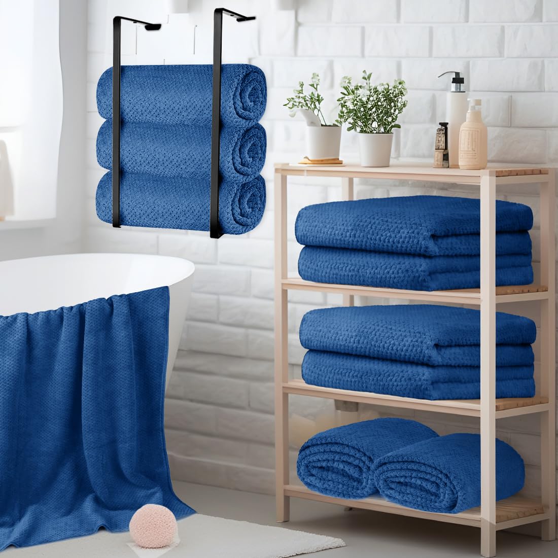 HOMEXCEL lightweight blue towels for quick-dry everyday care.