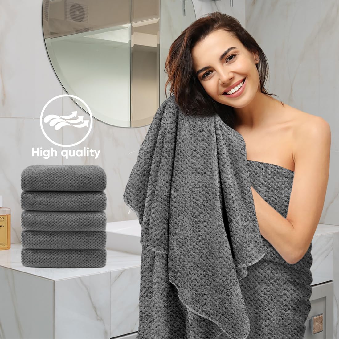 HOMEXCEL lightweight quick-drying towels for easy travel
