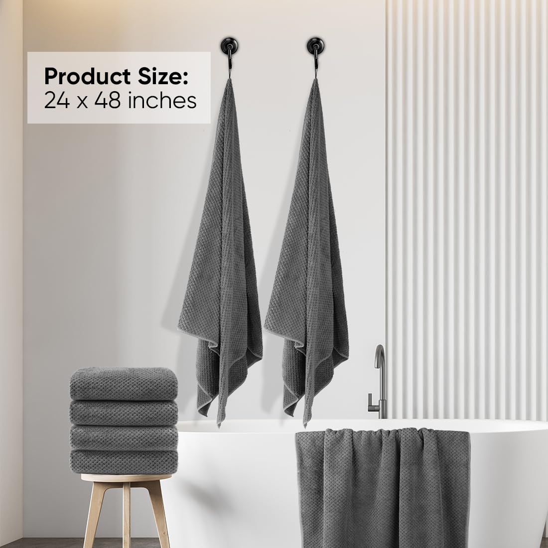 HOMEXCEL microfiber towels highly absorbent for fast drying after showers