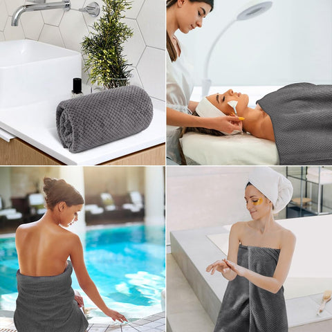 HOMEXCEL durable gray towel on bathroom rack suggesting long lasting use.