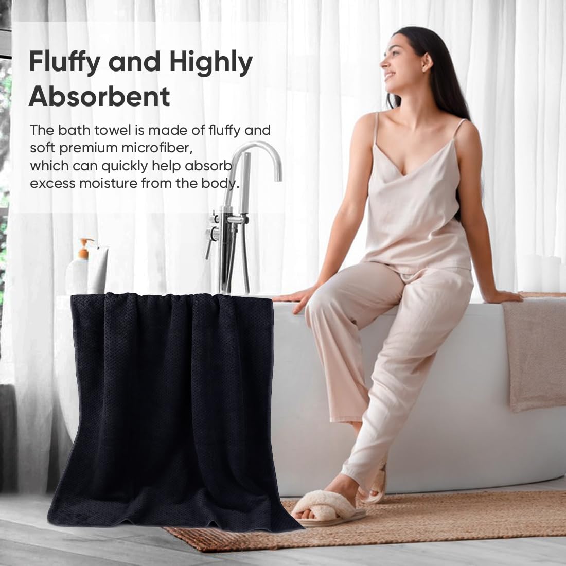 HOMEXCEL towel on gym mat for yoga and post-workout drying.
