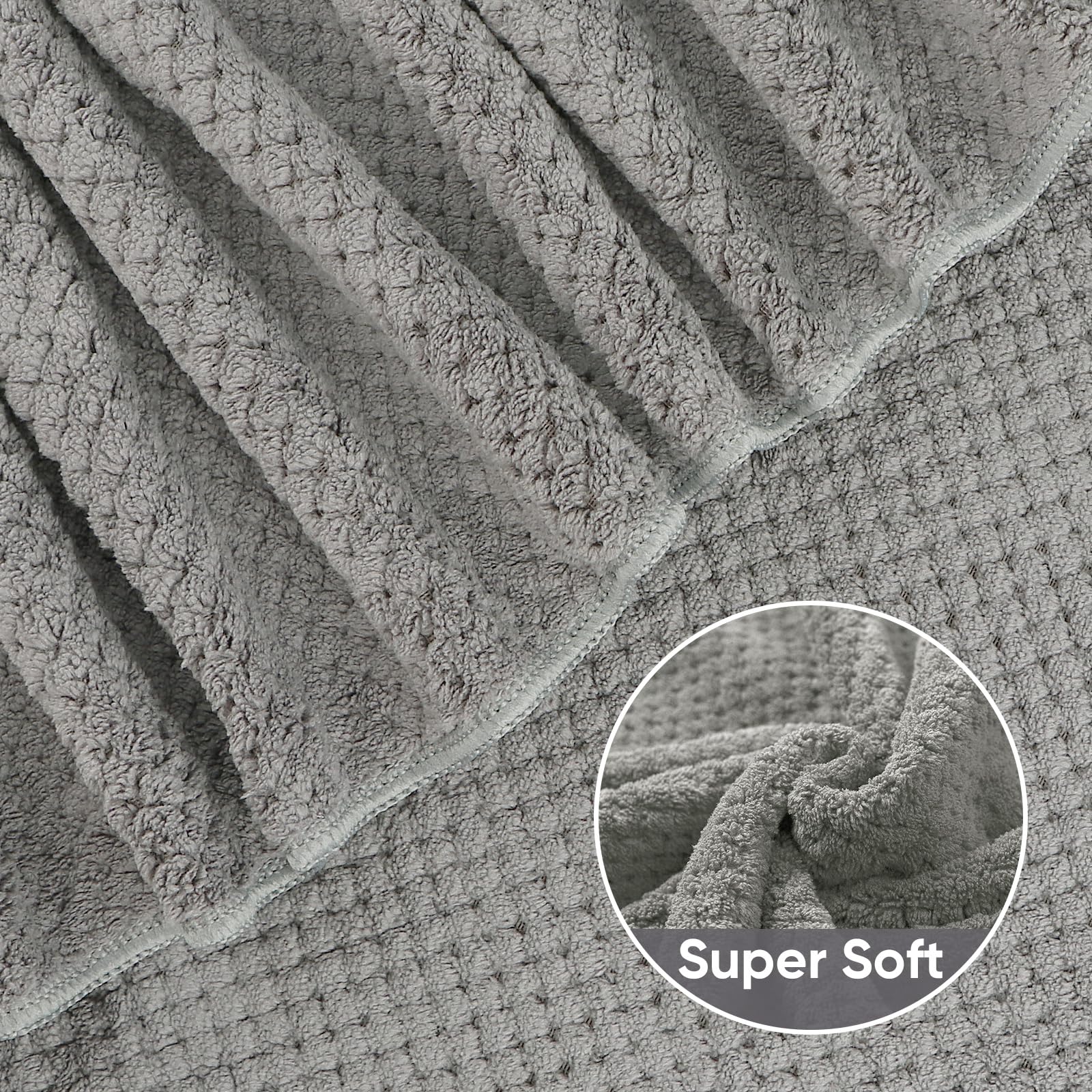 HOMEXCEL towel set, 24x48 inches, folded to highlight generous size.