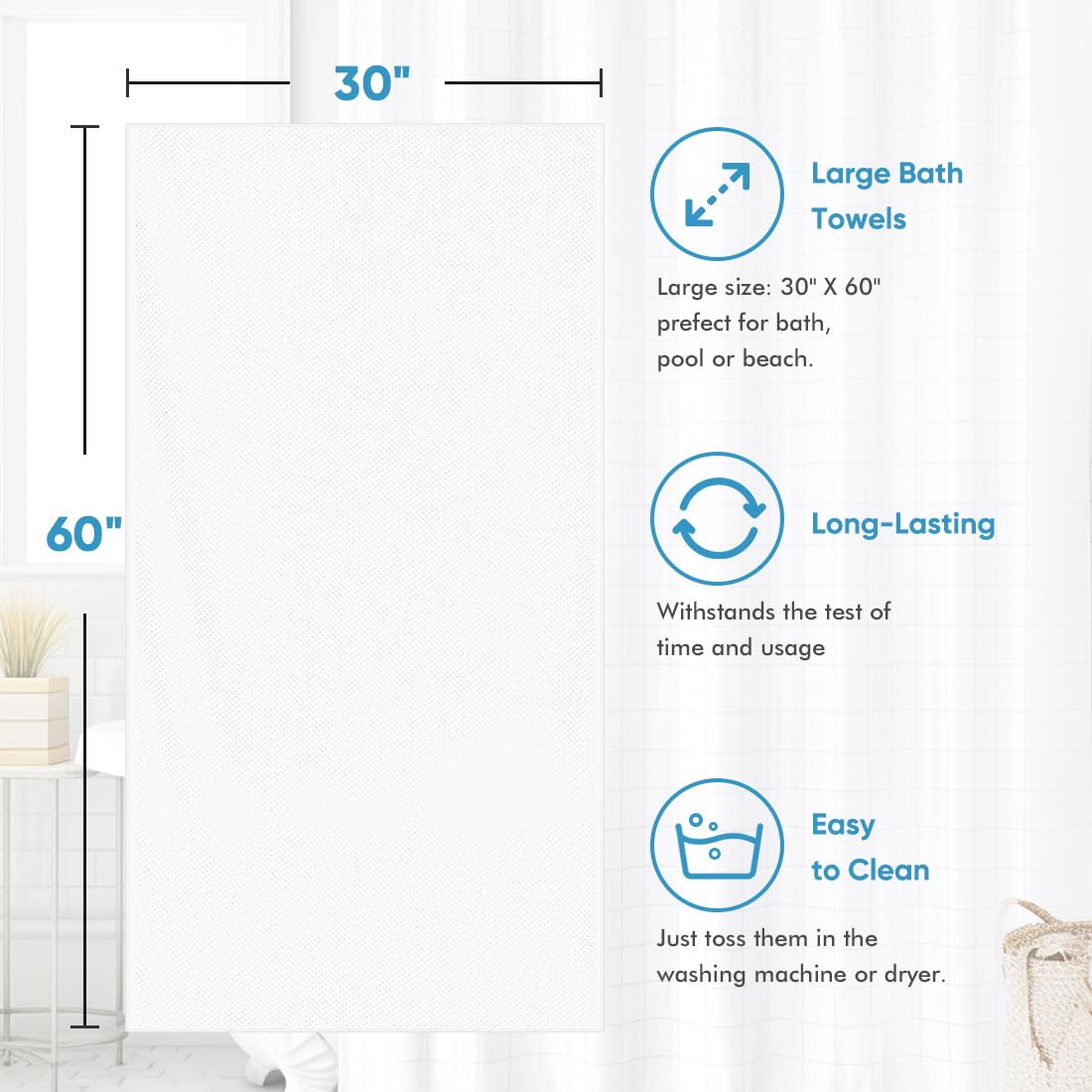 HOMEXCEL towels are designed for durability, maintaining softness with regular use.
