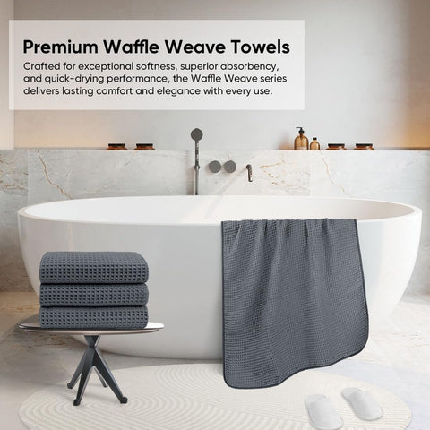 HOMEXCEL waffle towel quick-dry close-up emphasizes airflow waffle texture