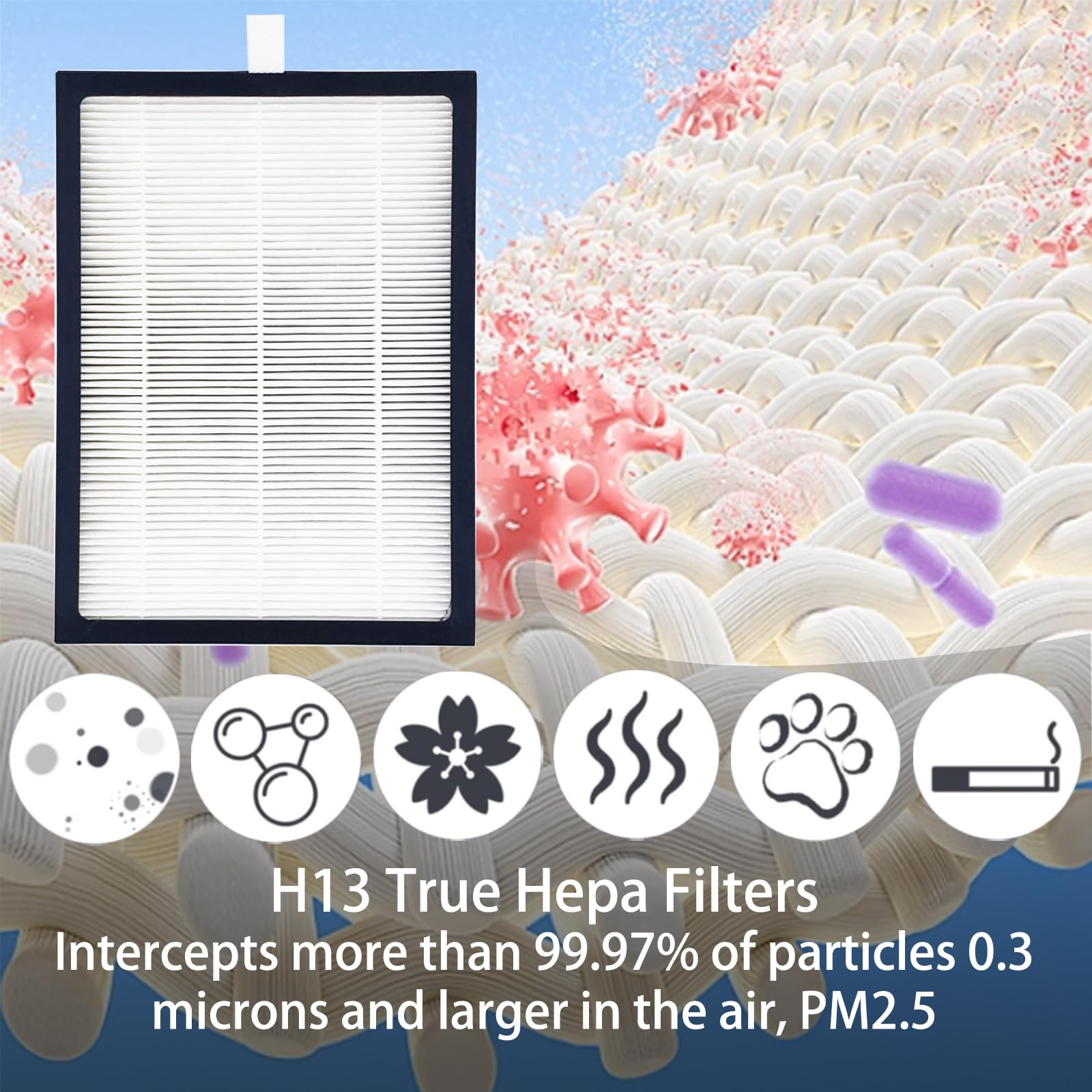 HOMFILBIT CAP-500FPK pre-filter captures larger particles before HEPA