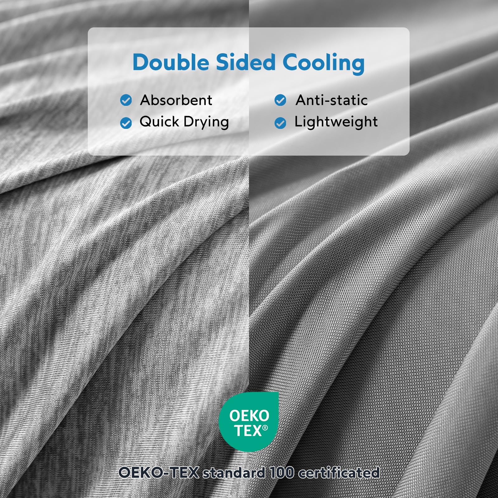 HOMFINE cooling blanket on bed demonstrates rapid cooling for restless nights.