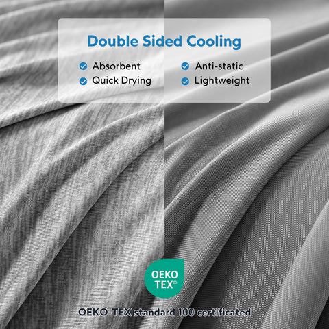 HOMFINE cooling blanket on bed demonstrates rapid cooling for restless nights.