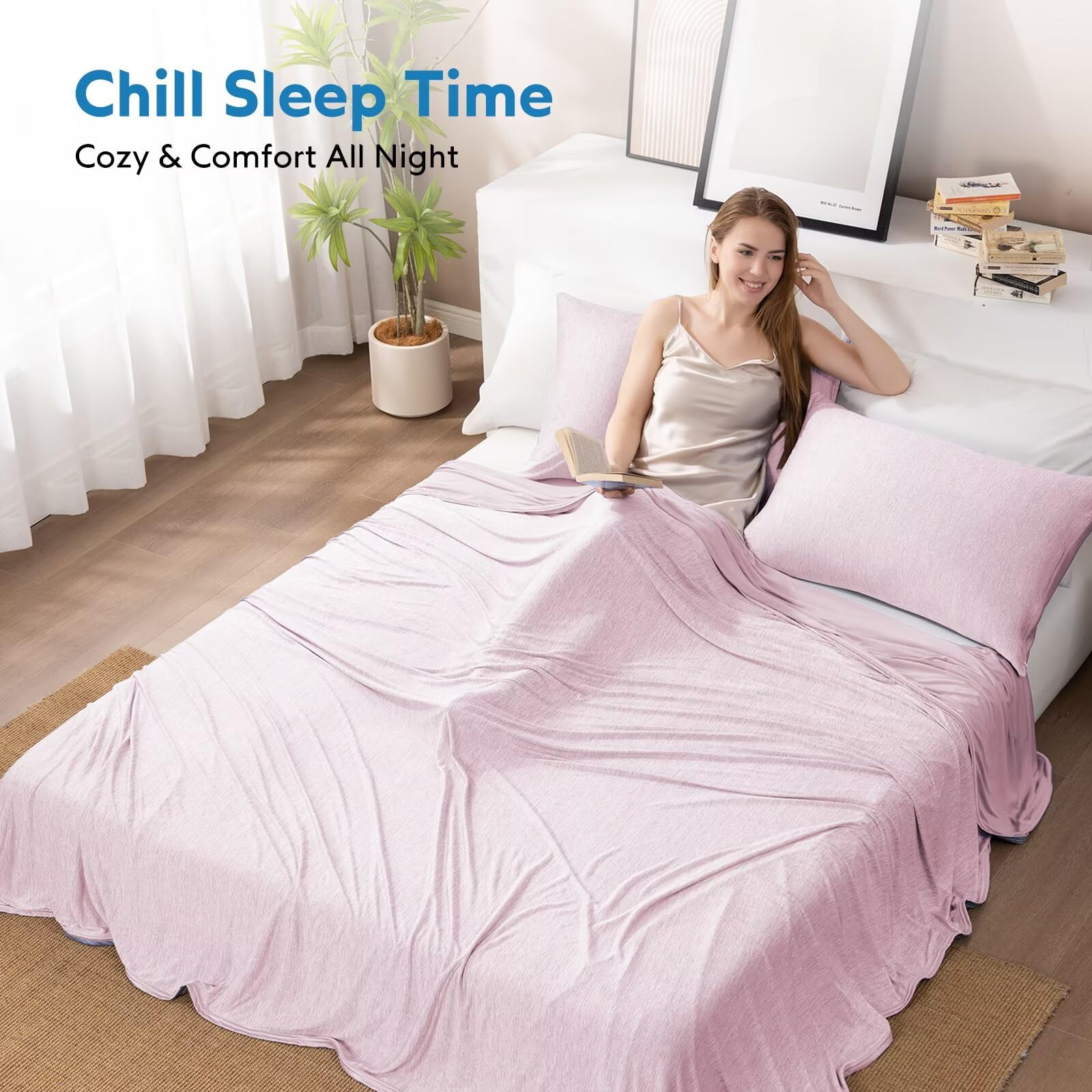 HOMFINE cooling blanket lightweight material ideal for travel and daily use
