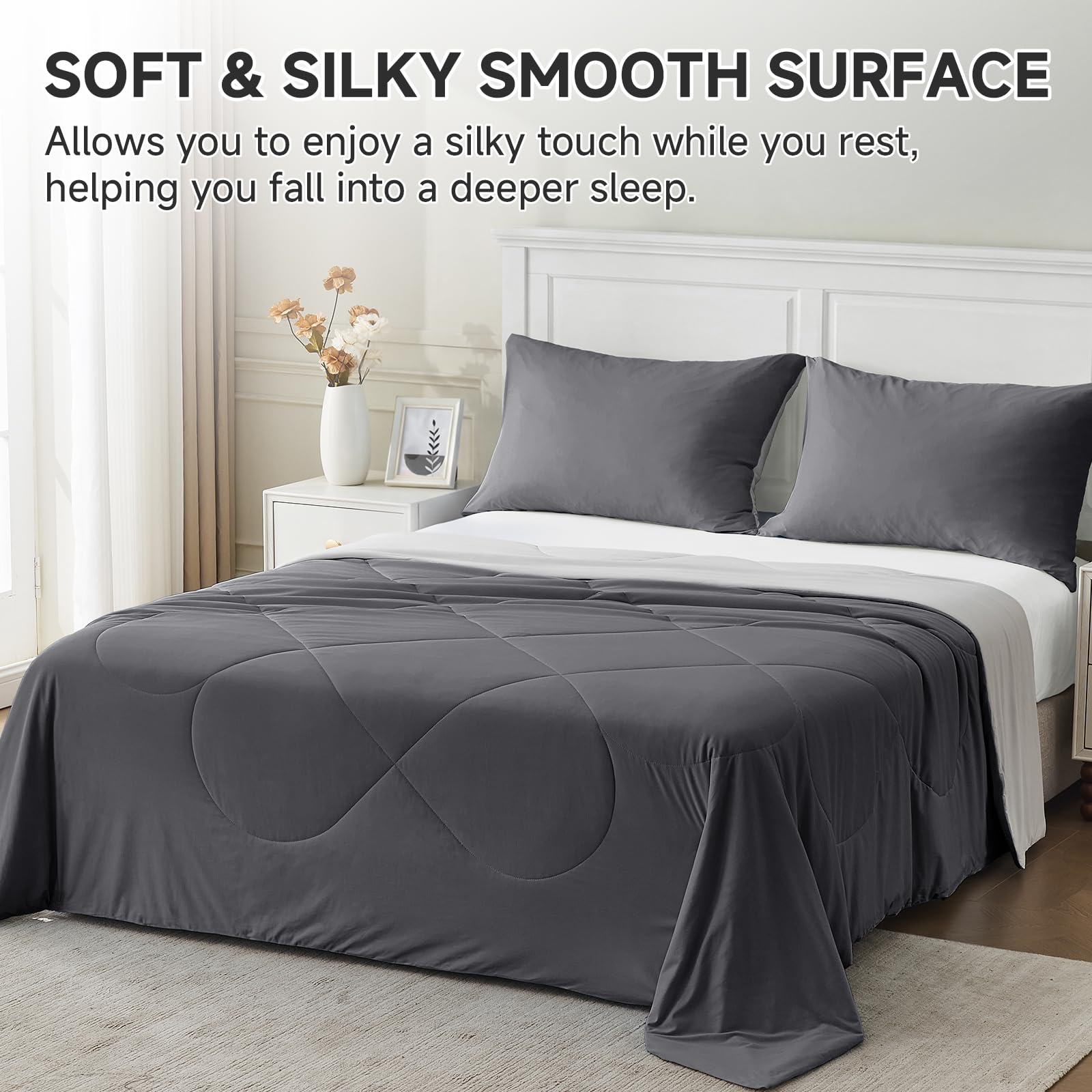 HOMFINE cooling blanket lightweight material supports easy, comfortable use.