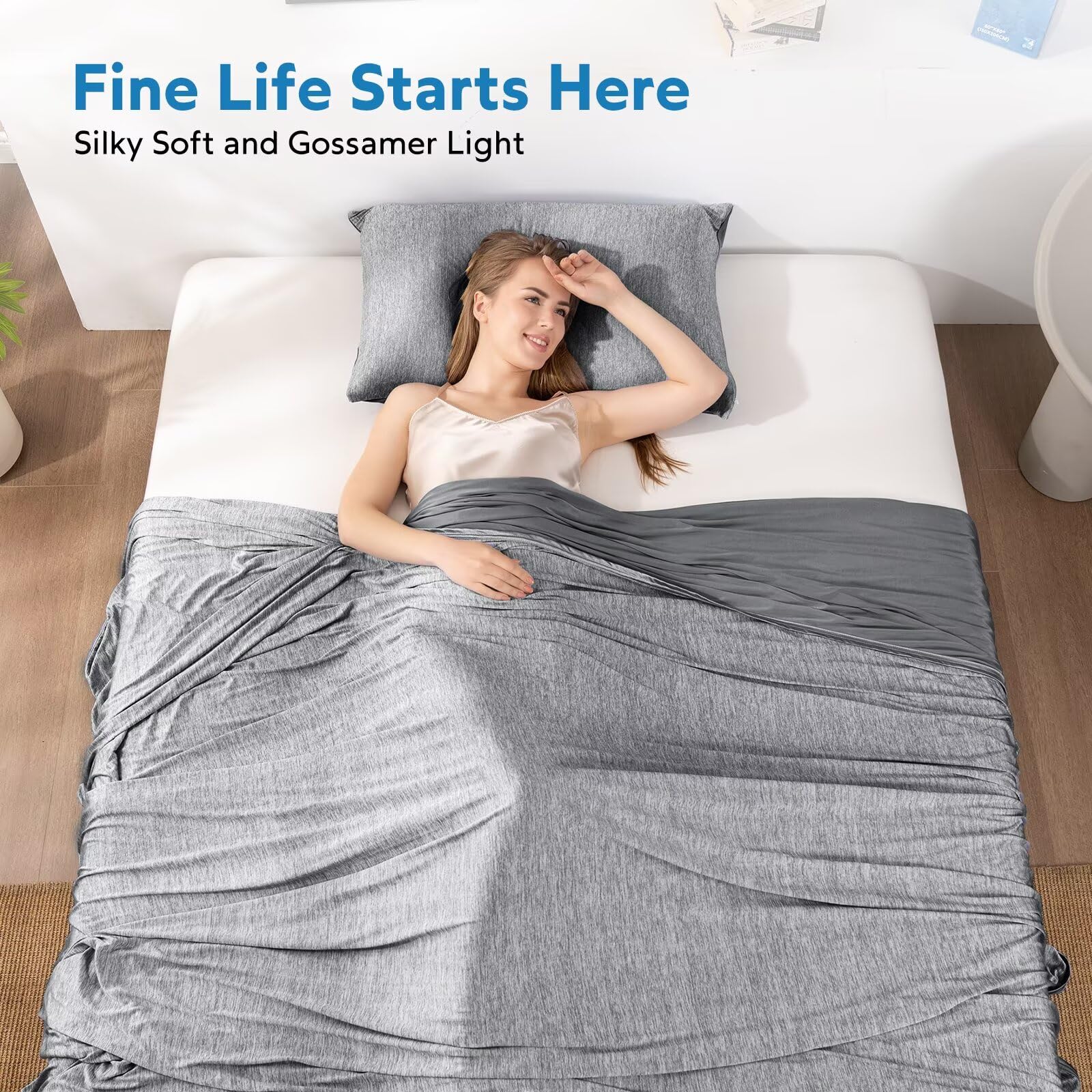 HOMFINE cooling blanket mica nylon reverse for seasonal comfort