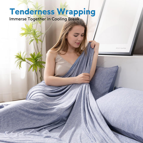 HOMFINE cooling blanket travel blue portable cooling anywhere