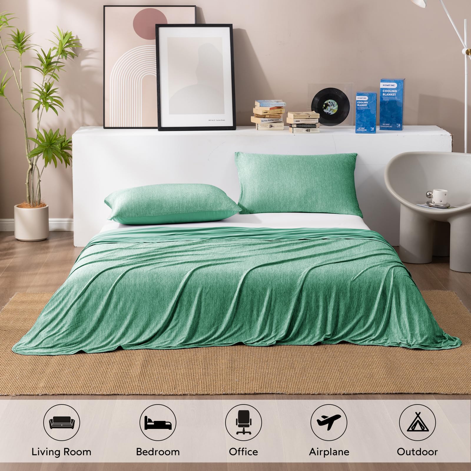 HOMFINE cooling blanket easy care and machine washable.