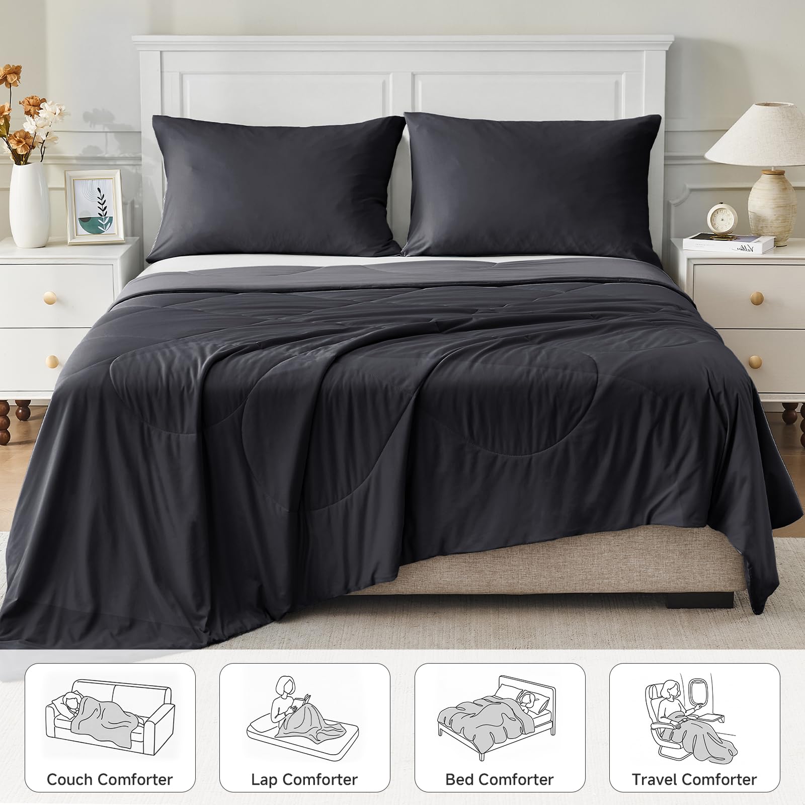 HOMFINE color gray option complements modern bedrooms.