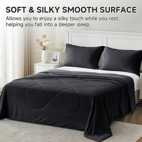 HOMFINE queen size 90x90 fits standard beds while staying cool.