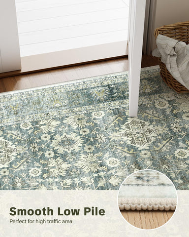 HOMFINE low-pile design fits under doors and furniture smoothly.