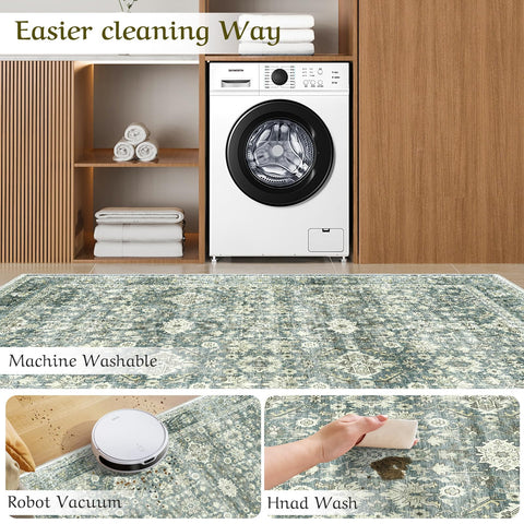 HOMFINE non-slip backing keeps rug securely in place.