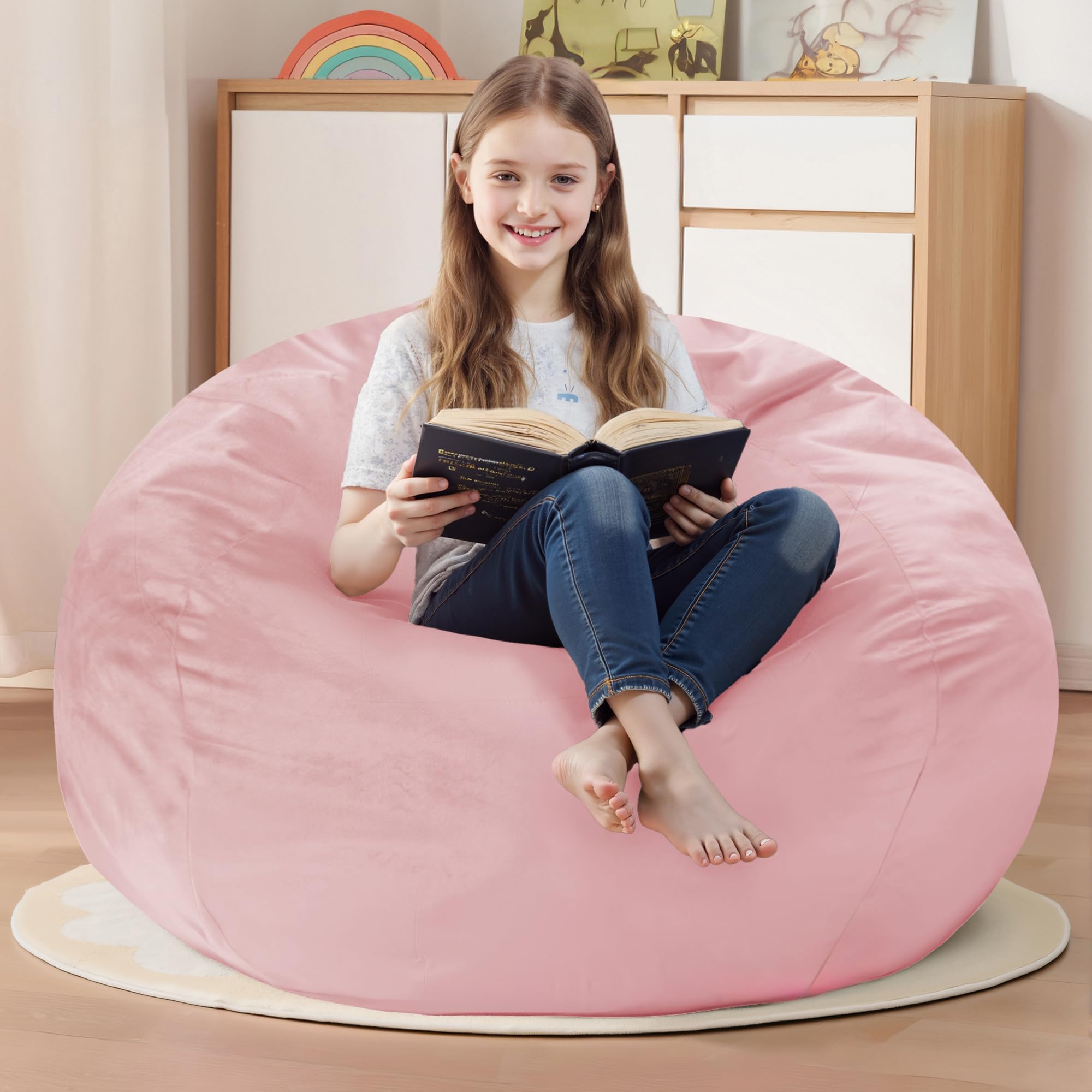 Homguava memory foam filled bean bag chair for plush seating and support