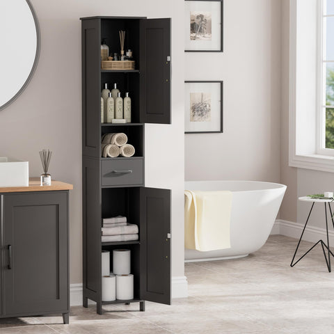 Homhedy cabinet with durable particleboard and waterproof feet.