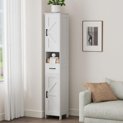 Homhedy 67inch tall cabinet waterproof feet protect floors during use.