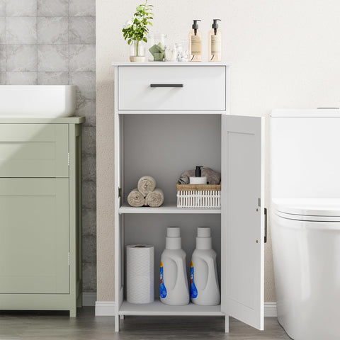 Homhedy cabinet corner fit, maximizes small bathroom space