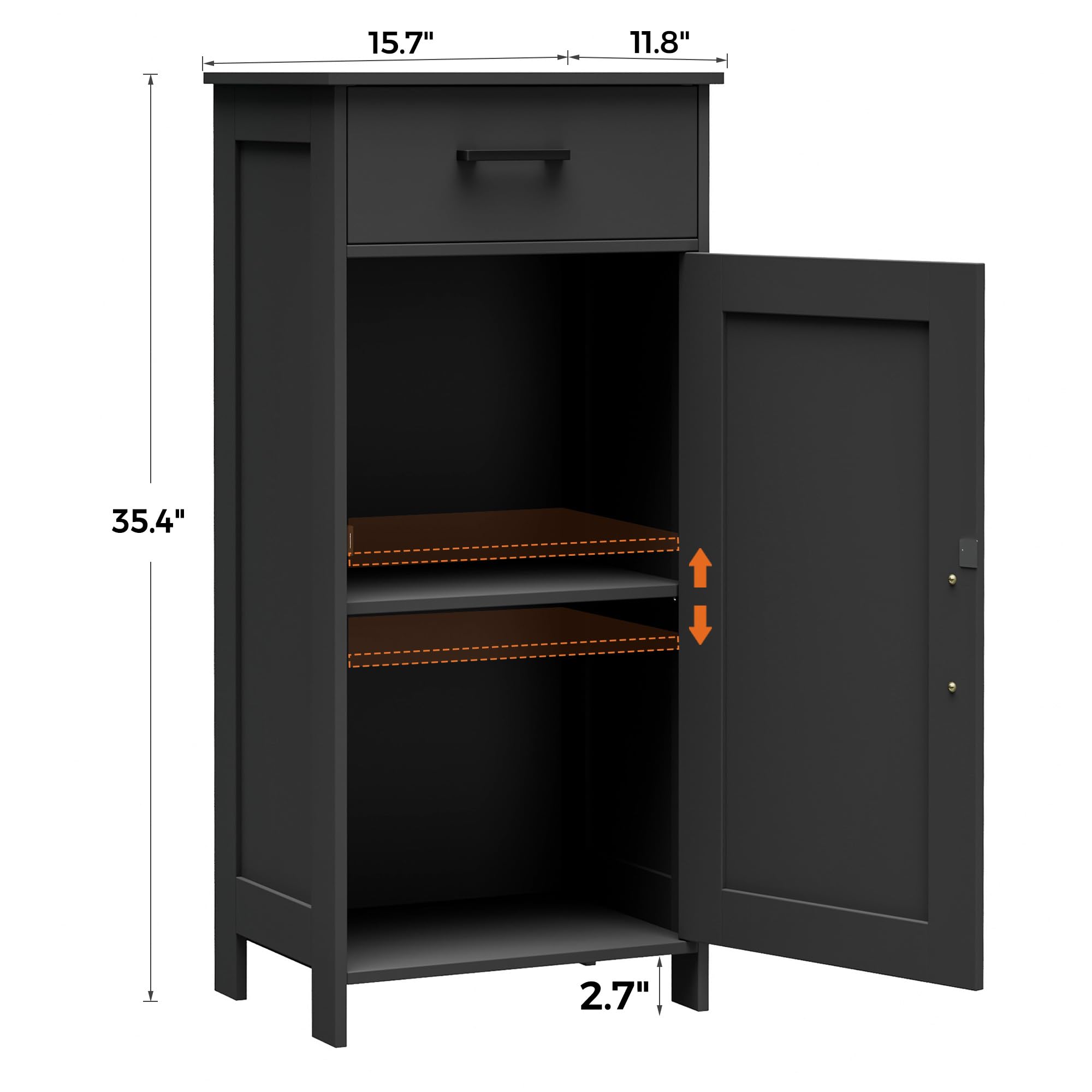 Homhedy drawer open demonstrates easy access to towels and toiletries.