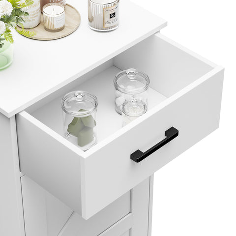 Homhedy white finish cabinet, complements modern decor