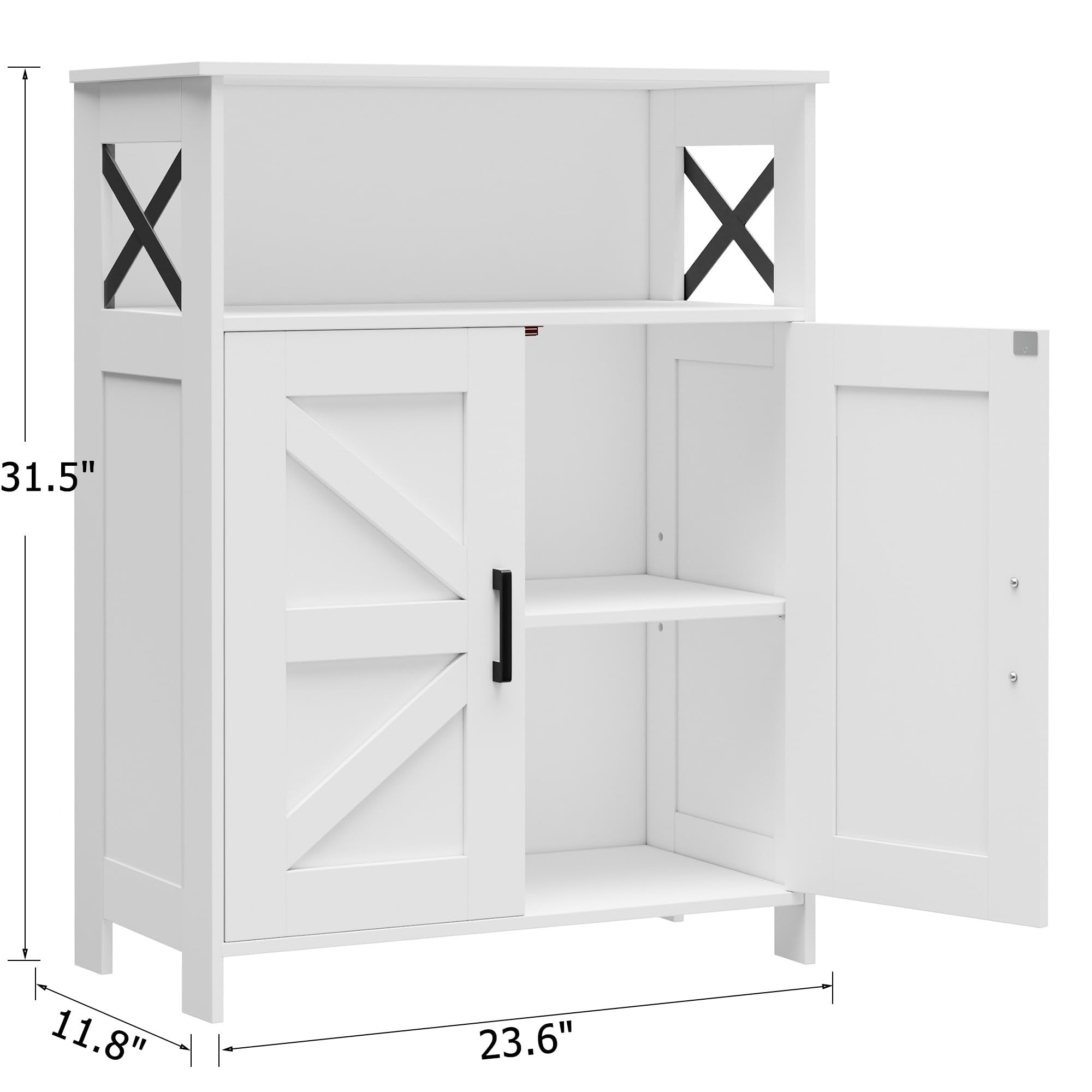 Homhedy cabinet interior with adjustable shelves for versatile fits.