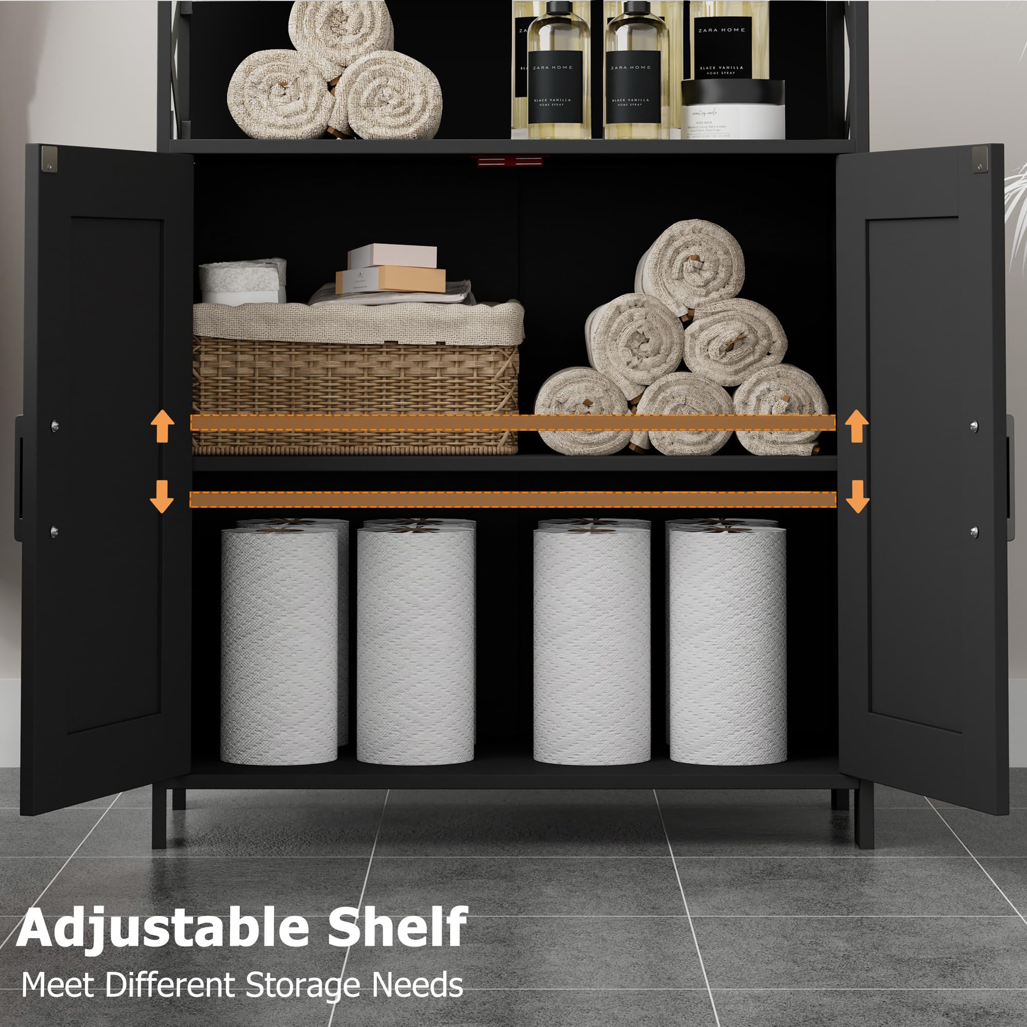 Homhedy black metal crossbar detail adds industrial charm.