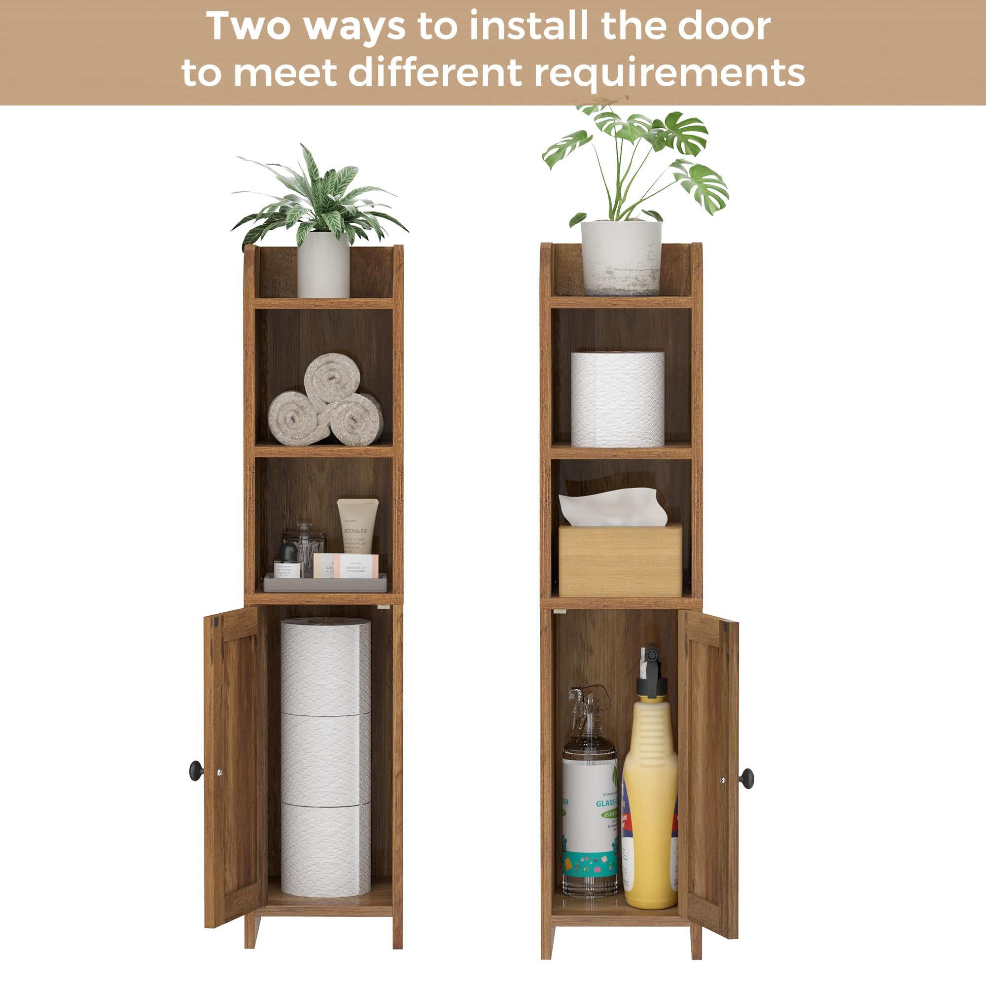Homhedy cabinet interior shown with shelves behind the door.