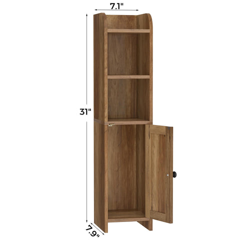 Homhedy rustic walnut finish adds durable, stylish storage.